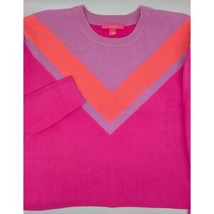Lilly Pulitzer Colorful Chevron‎ Stripe size Large Sweater Acrylic Womens 007019